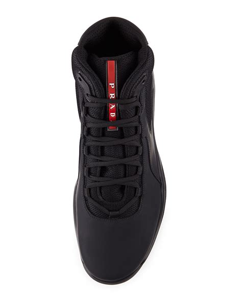 black prada americas cup sneakers|prada america's cup high top.